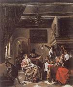 Jan Steen As the Old Sing,So twitter the Young china oil painting reproduction